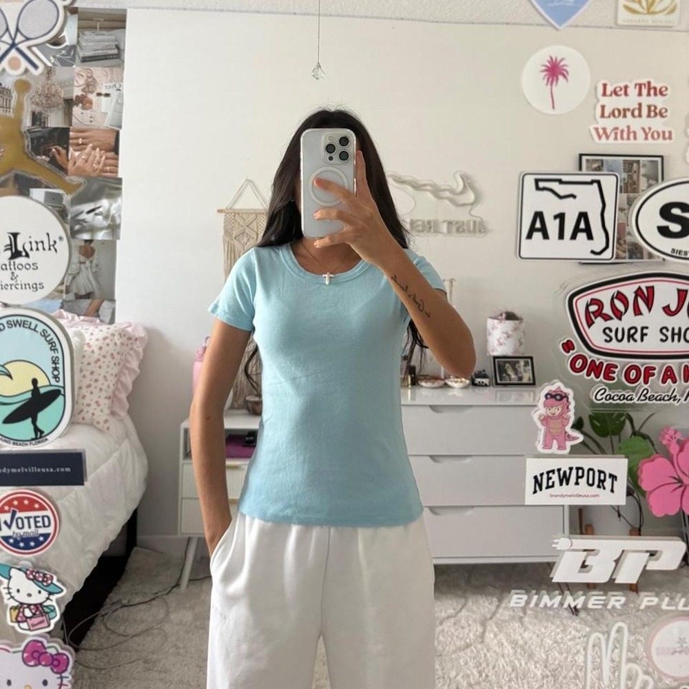 Brandy Melville Sky Blue baby tee top
